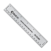 .025 6" aluminum ruler with tinner circumference scales. Printed one color......