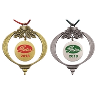 Classic shape with Dangle Christmas ornament with cord and antique bronze......