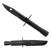 Black Fixed Blade Drop Point Hunting Knife