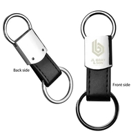 Clip-on Metal & Leatherette Key Tag