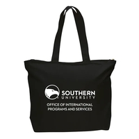 Cotton Canvas Zipper Tote Bag