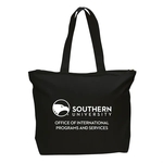 Cotton Canvas Zipper Tote Bag