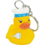 Rubber Chef Duck Key Chain