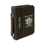 6 3/4"x9 1/4" Black & Silver Leatherette Book/Bible Cover