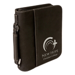 7 1/2" x 10 3/4" Black & Silver Leatherette Book/Bible Cover