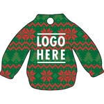 1/4" Recycled Wood Ornaments-Green Sweater