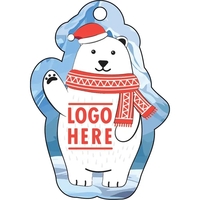 1/4" recycled wooden Christmas ornament. Bear in scarf... from ASI 72521...