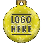 1/4" Recycled Wood Ornaments-Bulb 2 - Snowflake - Yellow