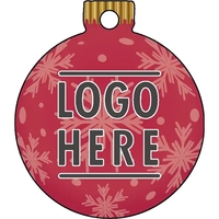 1/4" recycled wooden Christmas ornament. Bulb 2 - Snowflake - Red... from ASI...