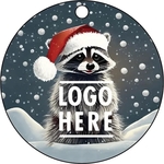 1/4" Recycled Wood Ornaments-Raccoon in snow