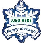 1/4" Recycled Wood Ornaments-Snowflake with Banner