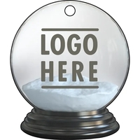 1/4" recycled wooden Christmas ornament. Snow Globe with Snow... from ASI...