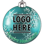 1/4" Recycled Wood Ornament-Bulb 3-Snowflake2 - Light Blue