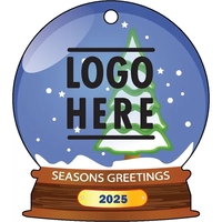 1/4" recycled wooden Christmas ornament. Snow Globe with Front Plate... from...