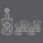 Polar Camel 850mL Round Golf Glass Decanter Set