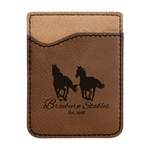Dark Brown Leatherette Phone Wallet