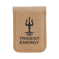 Light Brown Leatherette Money Clip