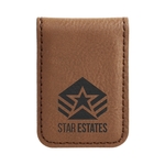 Dark Brown Leatherette Money Clip