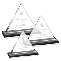 Our extraordinary beveled Starfire triangle award is combined with ebony...