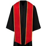 Red Graduation Stole With Gold Binding