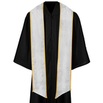 Light Grey Graduation Stole With Gold Binding