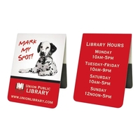 4" x 1.5" miniature magnetic bookmark made from 10 pt. paper... from ASI...