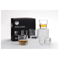 Four Polar Camel 8 oz. Rectangle Rocks Glasses