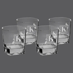 Four Polar Camel 8 oz. Rectangle Rocks Glasses