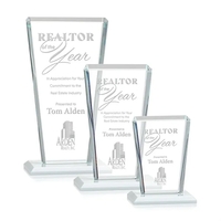 Our extraordinary beveled Starfire angular award is combined with white...
