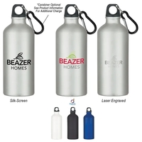 20 oz. Aluminum bike bottle with split ring and black lid.... from ASI 61125...