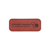 3 1/4" x 1 1/4" x 3/16" leatherette and metal badge... from ASI 74601 Calico