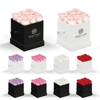 Arrangement of 9 roses in a square hat box.... from ASI 61125 Hit Promotional...