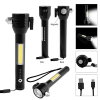 Safety Tool With Rechargeable COB Flashlight 2.0