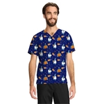 Cherokee - Tooniforms - Unisex 2-Pocket V-Neck Print Top