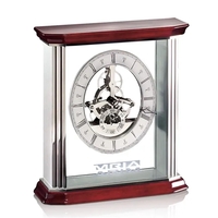 Modern mantle clock with a combination of chrome, rosewood and glass.... from...