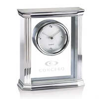 Modern mantle clock with a combination of chrome and glass.... from ASI 84592...