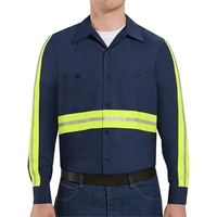 Red Kap Long Sleeve Enhanced Visibility Industrial Work Shirt... from ASI...