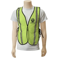 Striped mesh safety vest with black binding, two 1" reflective stripes,......