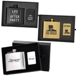 5 oz. Flask & Oil Flip Top Lighter Gift Set