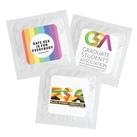Individual Condom w/ Square 4 Color Process Printing Deca
