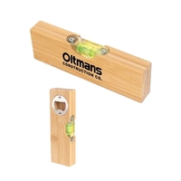 6" x 1 3/4" bamboo level with built-in bottle opener.... from ASI 98360 WOWLine
