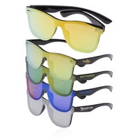 Conjoined adult-size sunglasses with UV400 lenses and silver accents on...