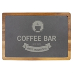 13" x 9" Acacia Wood/Slate Cutting Board