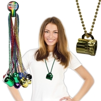 Toy Beer Mug 33" Metallic Mardi Gras Beads