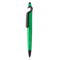 3-in-1 plastic pen with twist-action ballpoint, cell phone stand and...
