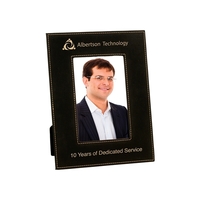 4" x 6" Black & Gold Leatherette Photo Frame