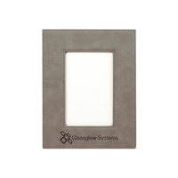 4" x 6" Gray Leatherette Photo Frame
