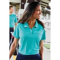 Moisture-wicking women's polo with UV protection, snag resistance, and...