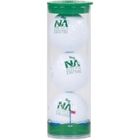Golf ball kit with three golf balls and a tube.... from ASI 57653 Gold Bond