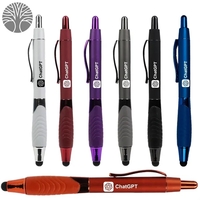 Recycled Rubberized Metallic Pen with Stylus Tip